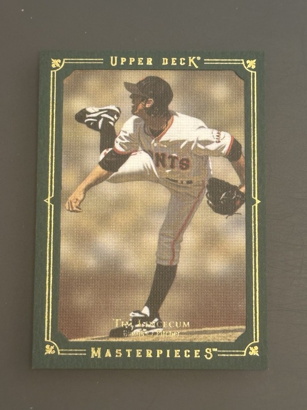 2008 Upper Deck Masterpieces /75 GREEN FRAME Tim Lincecum #80