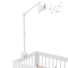 ,32.5 Inch White Crib Mobile Stand,Wooden Mobile Crib Mobile Arm with Music Box