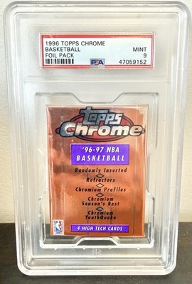 1996 Topps Chrome Basketball Foil Pack PSA 9 MINT Unopened (Poss Kobe Bryant RC)