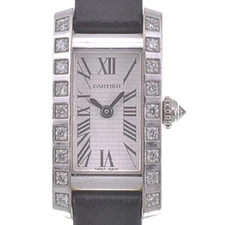 discount CARTIER Tank Allongee WJ2003W3 Lug Diamond Bezel Quartz Ladies R#141553