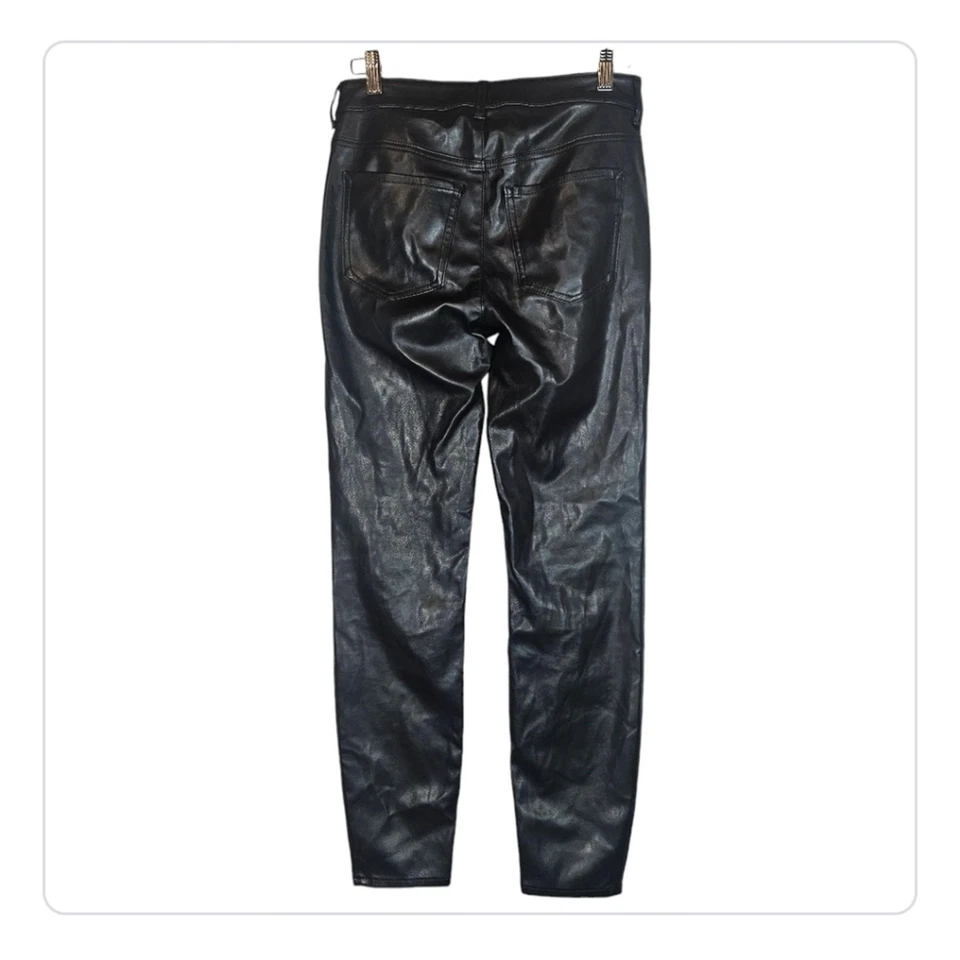 Express Black Faux Leather High Rise Ankle Legging Size 0 - Image 2 of 4