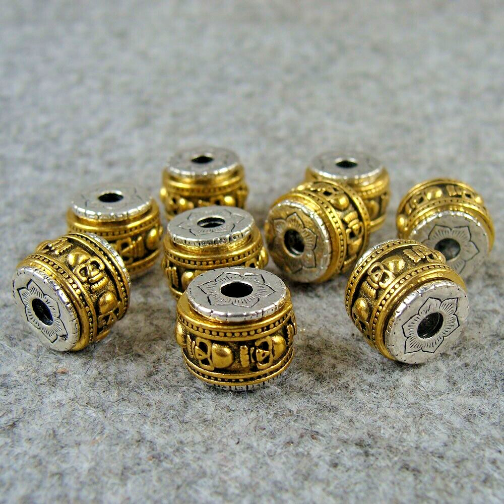 10 PACK Metal Bracelet Beads Necklace Beads Paracord Lanyard Bead