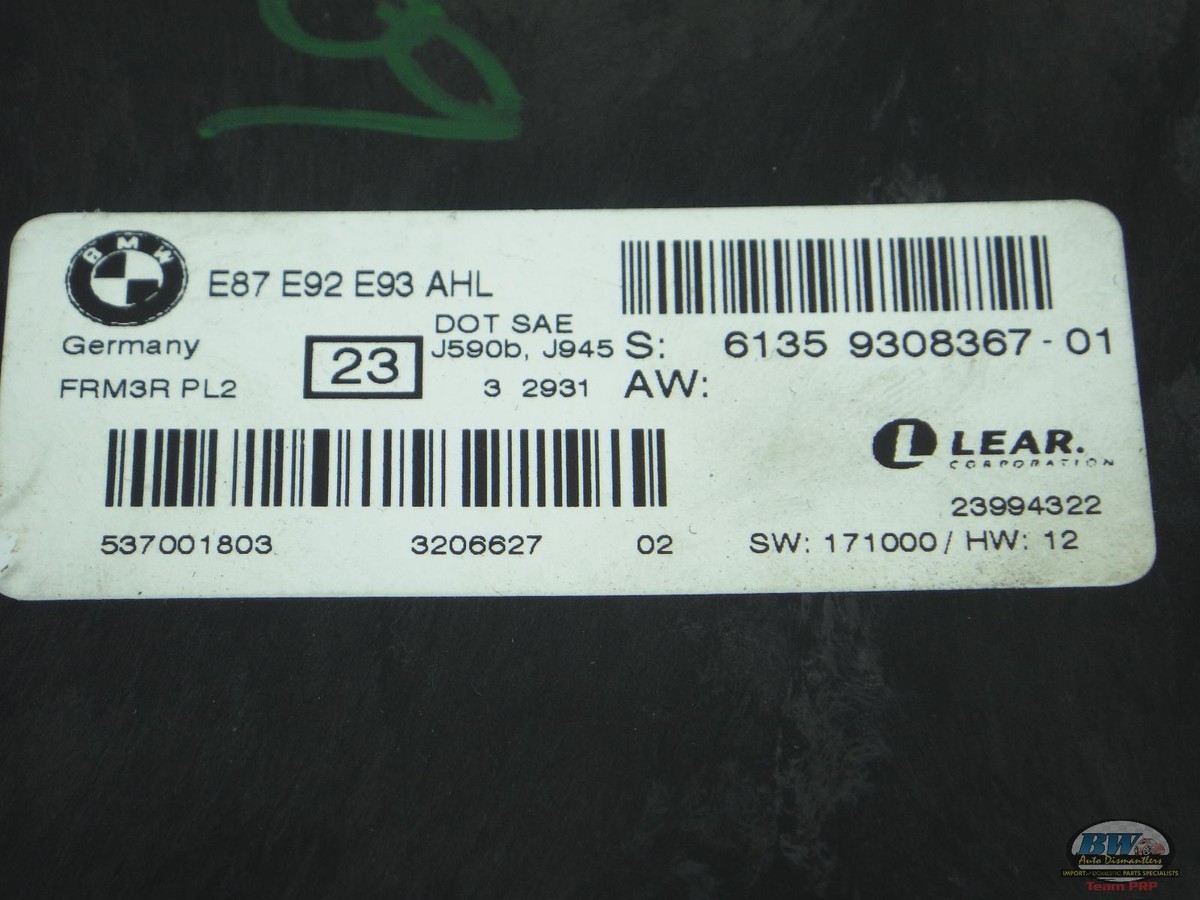 61359308367; BMW X1 E84 OEM Footwell Light Control Module 12 13 14  