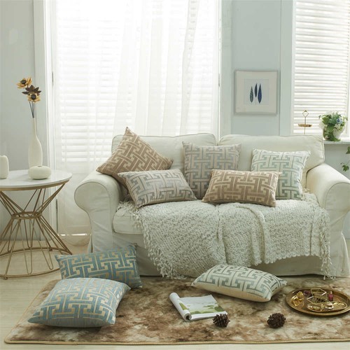 Geometric Lines Textured Cushion Cover Sofa Bed Square Pillow Case Home Decor - Picture 10 of 58