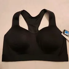 NWT 42$ LAYER 8 MAX. SUPPORT SIZE 1X SPORT BRA FITTED METEORITE. BLACK  
