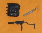 vintage G.I. GI JOE gijoe 1988 SHOCKWAVE WEAPONS PARTS LOT 11 knife gun backpack