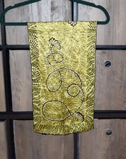 Vtg 70s Baare  Beards Inc "Top Hit Fashion" Japan Yellow Pure Silk Scarf 11X35"