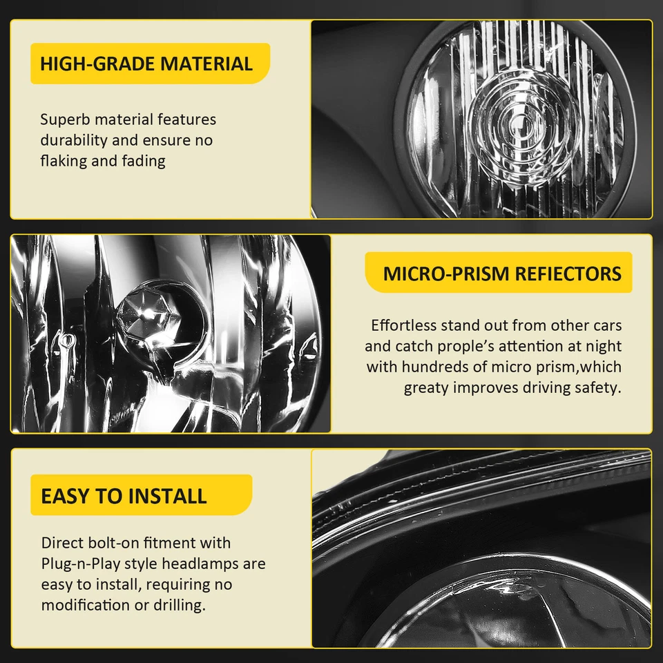 Par de montaje de faros de repuesto para Volkswagen Golf 1999-06 carcasa negra Foto 4 de 4