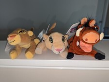 Lot Of 3 Disney Store Mini Bean Bag Lion King Stuffed Animals Plush Simba