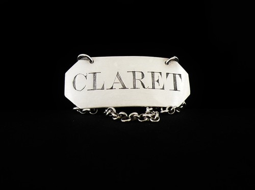 Scottish Antique Sterling Silver CLARET Decanter Label, Dick & Robertson c.1796 - Picture 12 of 12