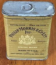 Vintage Philip Morris Cigarette Tobacco Tin Box Slide Top Special Blend Estate