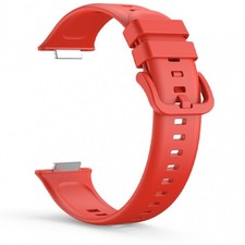 Watch Strap Compatible With HUAWEI WATCH FIT 2 Silicone Rubber Buckle Red
