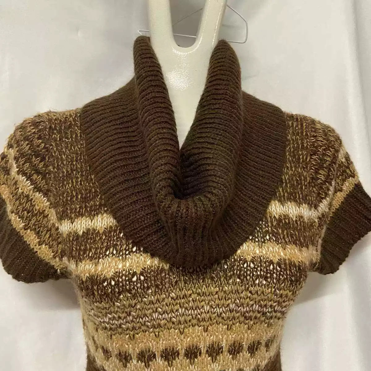 Rue 21 Sweater Dress Slimming Size Small Cowl Neck Earth tone eBay