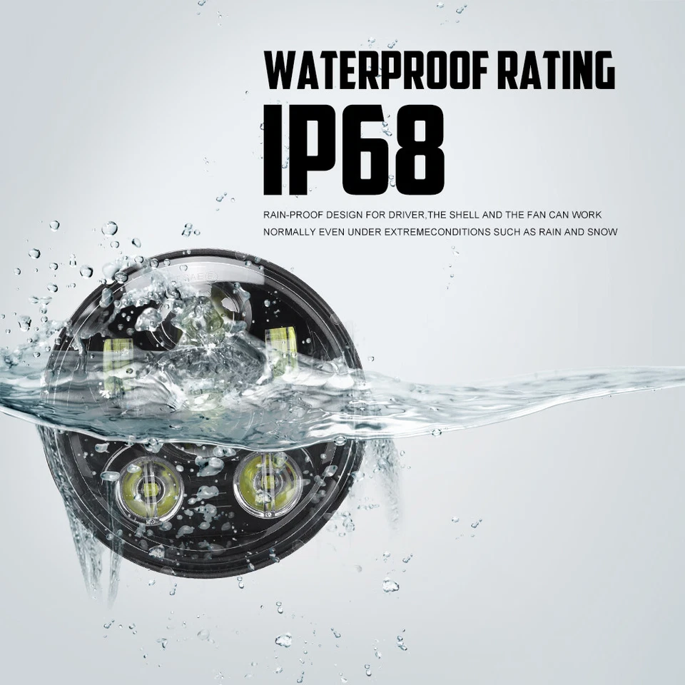 Faro LED redondo Hi-Lo de 5,75 pulgadas 5 3/4 para Yamaha V Star 250 950 1100 1300 Foto 4 de 4