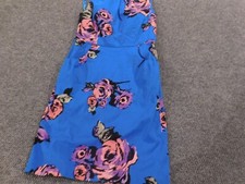 Nine West Womens dress 10 blue stretch floral A-line