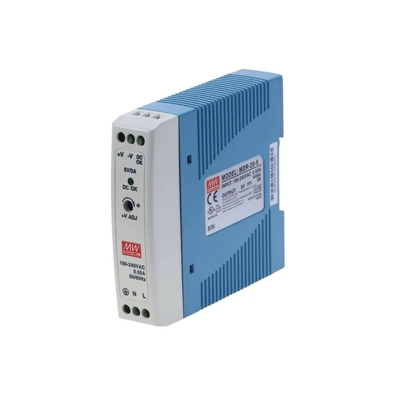 MDR-20 20W 5V 12V 15V 24V Din Rail Switching Power Supply AC/DC Single Output - Image 3 of 4
