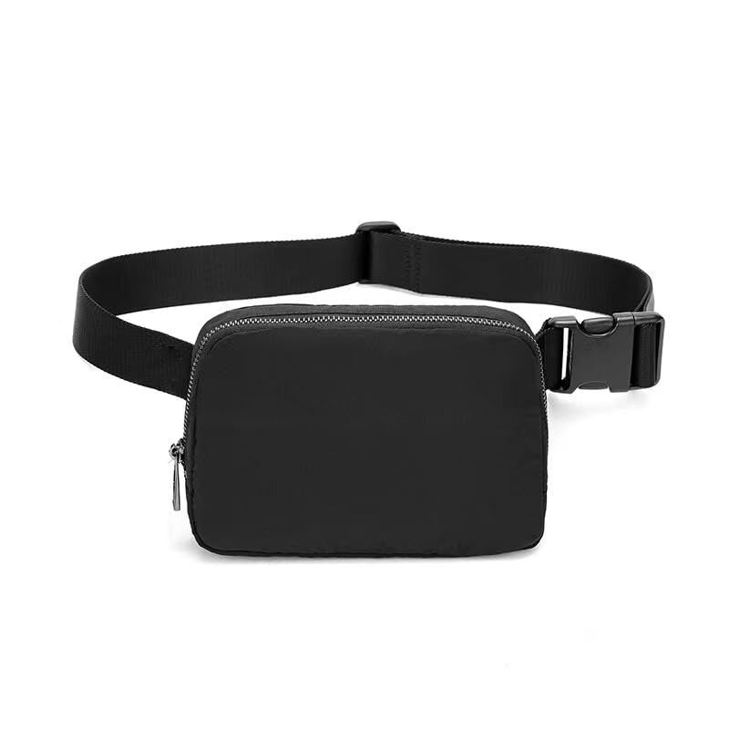 Adjustable Mini Belt Bag Unisex Black Crossbody Fanny Pack for Women & Men