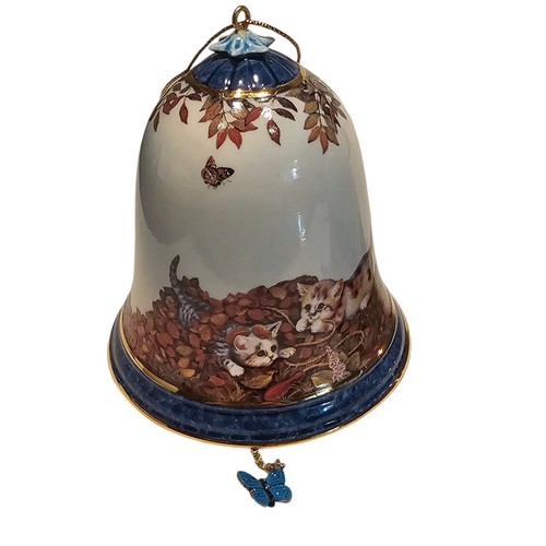 The Bradford Editions Garden Discoveries Kitten Ornaments Set of 3 Bells *READ* - Picture 4 of 22