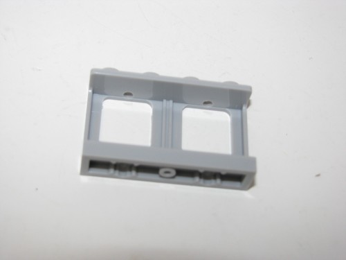 Light Bluish Gray Window 1 x 4 x 2 Plane, Single Hole Top and Bottom for Glass - Picture 2 of 2