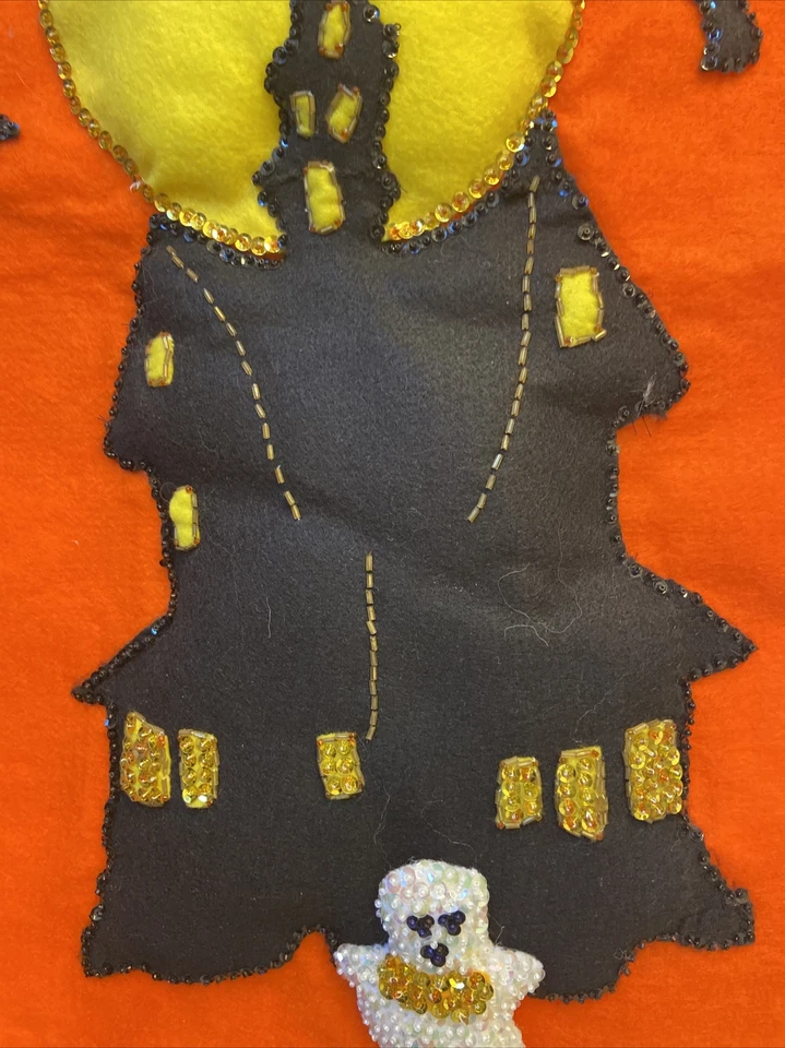 Bucilla ~CASA EMBRUJADA~Fieltro Halloween Pared Colgante Fantasmas Murciélagos Incompleto Foto 4 de 4