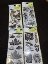 INKADINKADO 26-CLEAR Stamps 4 Flowers/Butterfies-NEW