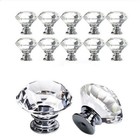 20Ps 20~40mm Crystal Diamond Glass Pull Handle Door Knob Drawer Cupboard Cabinet