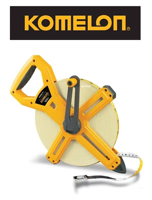 Komelon 100m 330ft Fibreglass Open Reel Surveyor Unigrip Tape Measure, FU100E/E