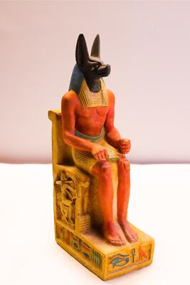 Beautiful Ancient Egyptian God Anubis, Egyptian Anubis statuette, Jackal dog