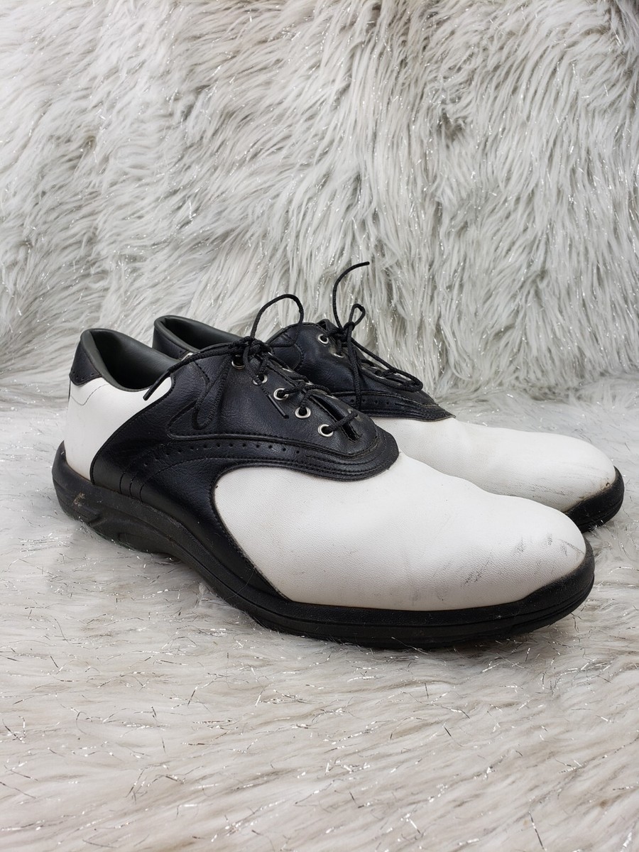FOOTJOY 45431 White Black Golf Spikes Shoes Mens Size 11.5M  display picture 1