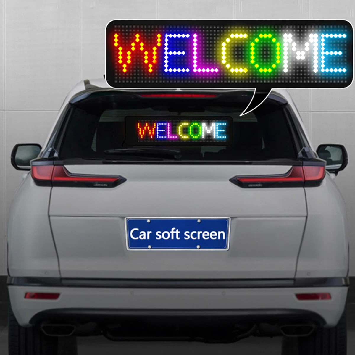 12V Car LED Foldable Color Programmable Message Sign Scrolling Display  Board APP