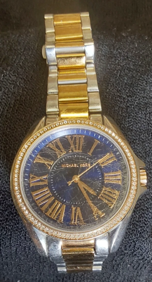 Orologio donna Michael Kors MK6185 Kacie Crystals quadrante blu bicolore