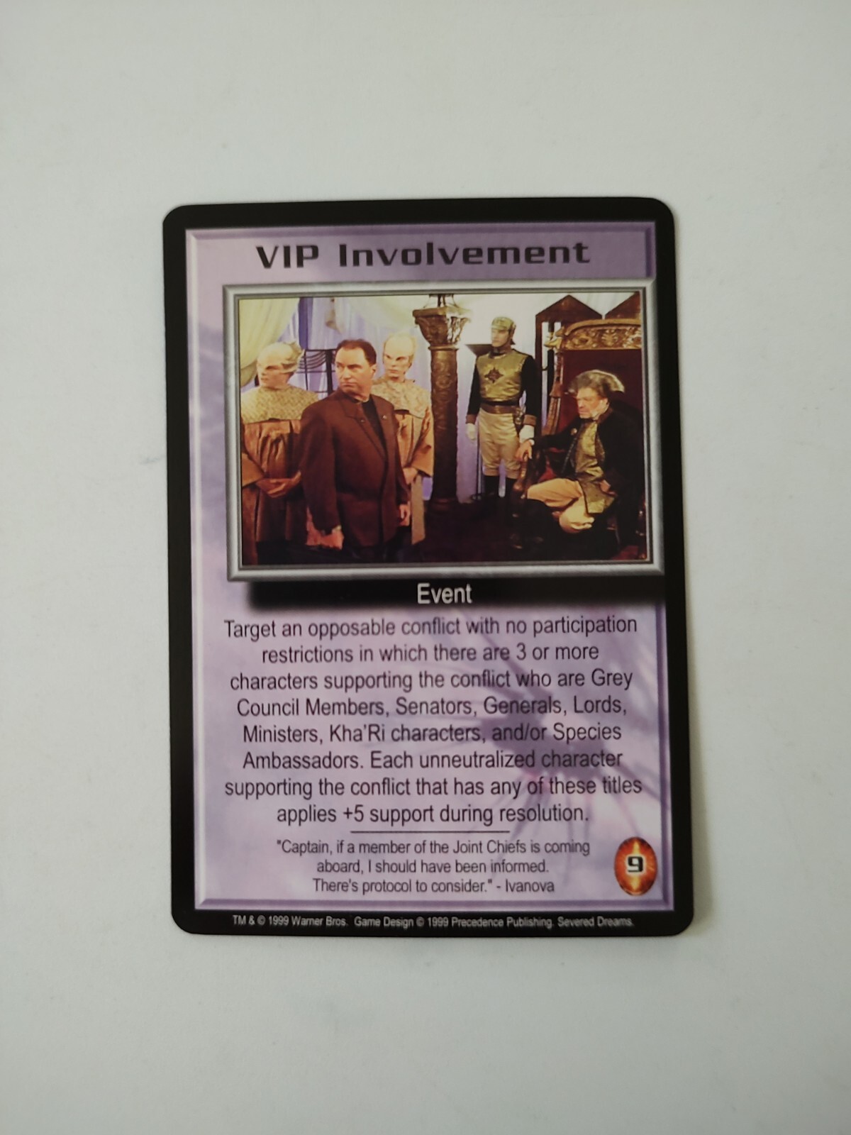 VIP Involvement - Severed Dreams - B5 Babylon 5 CCG Rare NM | eBay