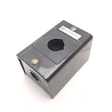 Allen Bradley 800H-1HZ Pushbutton E-Stop Enclosure, Black, 30mm, Steel, *Holes*