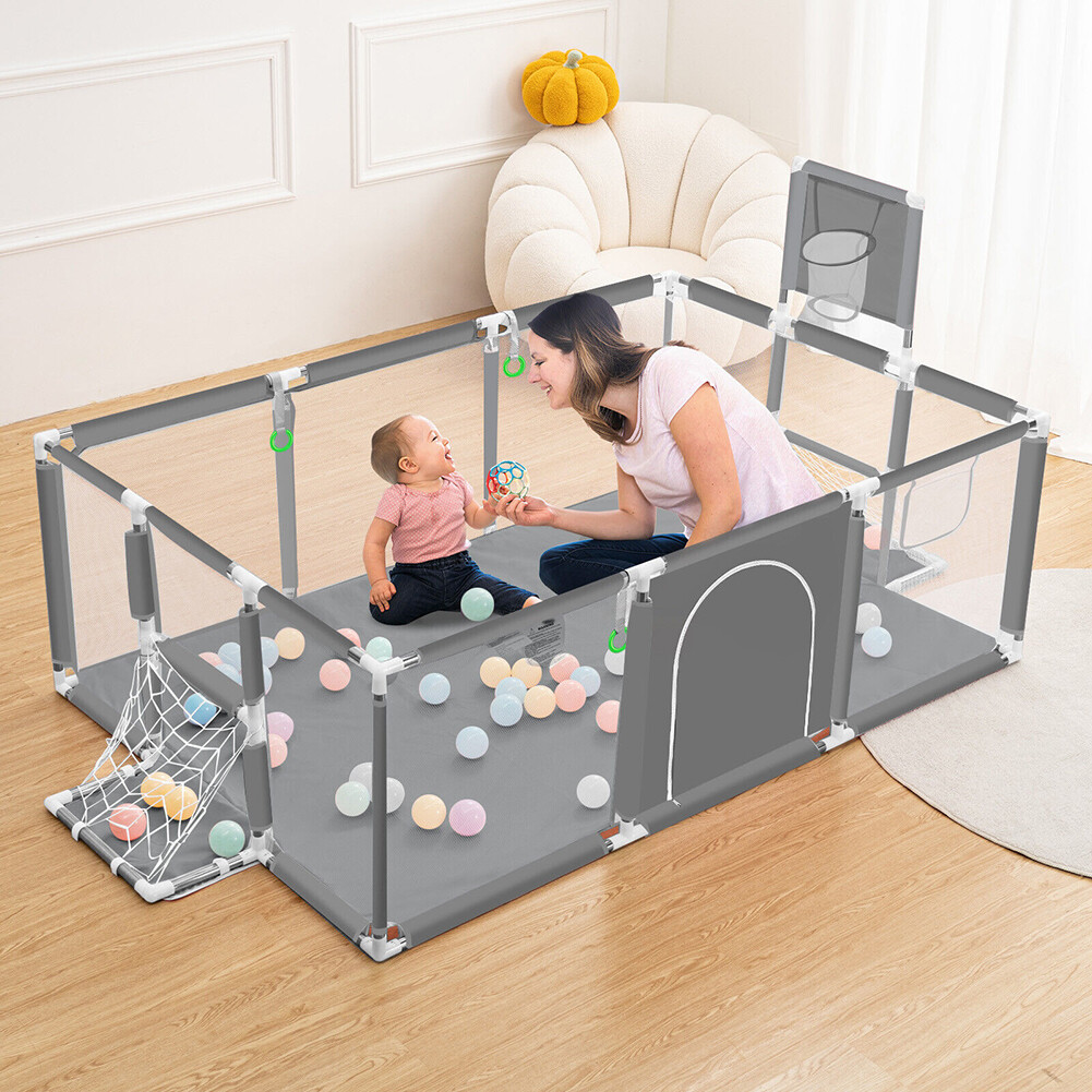 1.8M Baby Playpen Safety Gate Kids Toddler Fence Play Activity Center