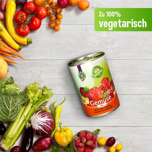 Schecker Nassfutter - Gemüse PUR - veggi - getreidefrei - Diätfutter - 6 x 410 g - Bild 6 von 6