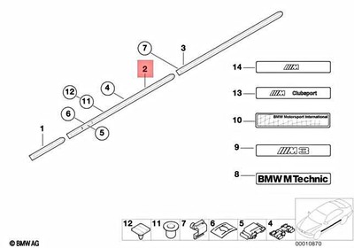 Genuine BMW E36 Cabrio Coupe Door Molding Right Front OEM 