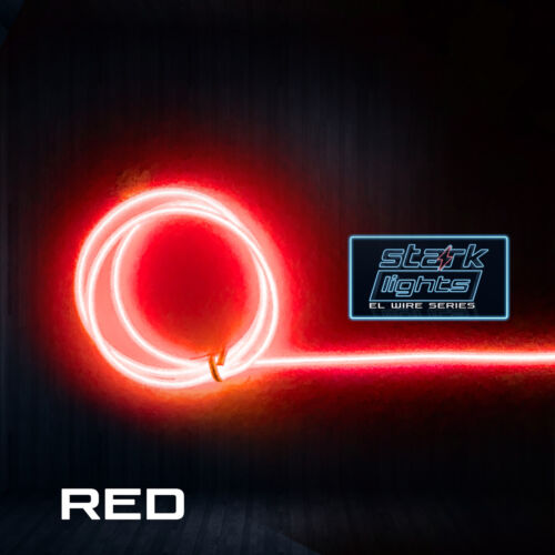 Neon LED Light Glow EL Wire + Control String Strip Rope Tube 1.4mm Thick - RED - Afbeelding 1 van 5