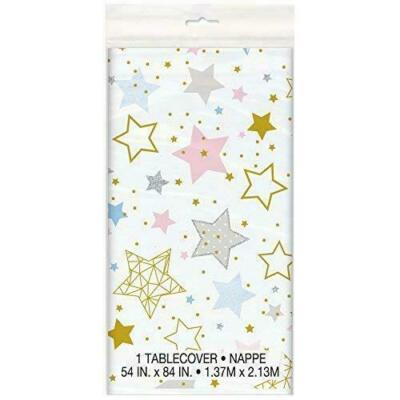 Unique Party Twinkle Twinkle Little Star Plastic Tablecloth 7x4.5ft (54''x108'')