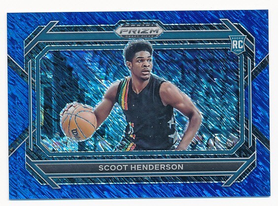 SCOOT HENDERSON 2023 PRIZM BLUE SHIMMER PRIZM DRAFT PICKS #24 RC SP #09/19 MINT