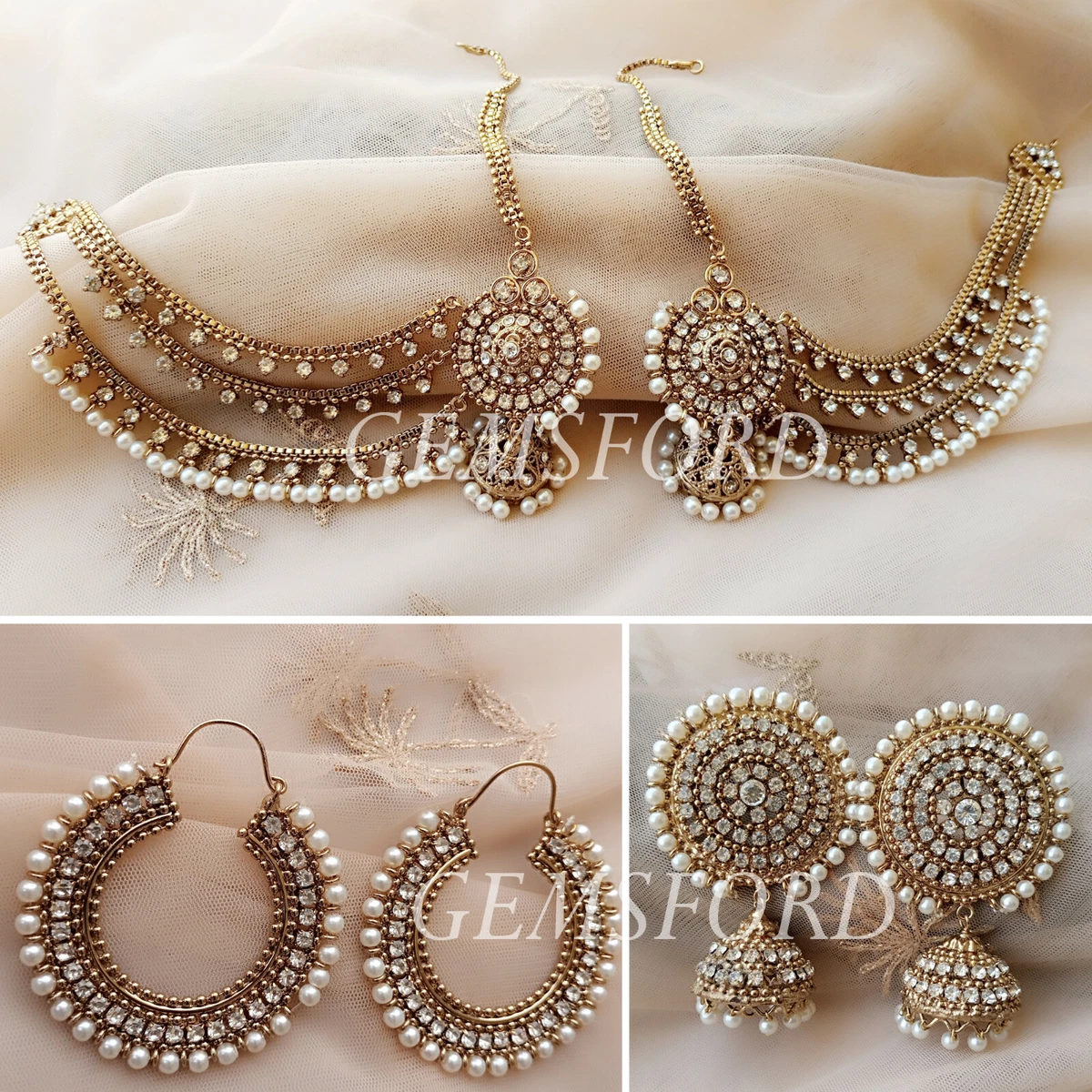 Retro Gold Color Circle Indian Jhumka Ethnic Hoop Earrings Afghan Dress  Pakistan Traditional Long Pendant Bell