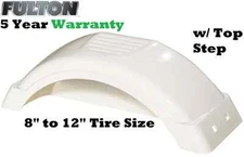 (2) FULTON SINGLE AXLE TRAILER FENDER 8" - 12" WHEELS  TOP STEP BUILT IN SKIRT