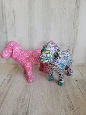Pink Victoria's secret plush dog doodle design set decor home