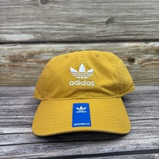 ADIDAS MENS OSFA ORIGINALS RELAXED STRAPBACK HAT CAP YELLOW ADJUSTABLE