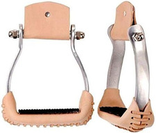 Horse Western Lightweight Aluminum Barrel Racing Saddle Rubber Grip Stirrups 519