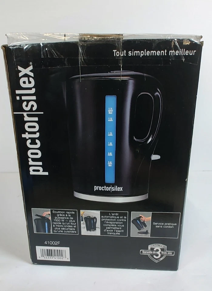 Hervidor eléctrico inalámbrico PROCTOR SILEX #41002F 1,7 LITROS Foto 3 de 4