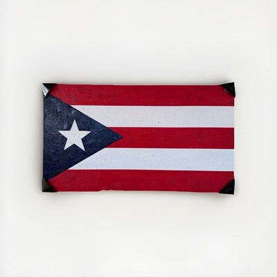 Roly Fernandez Puerto Rico Flag Original Oil on Canvas Signed 27x48