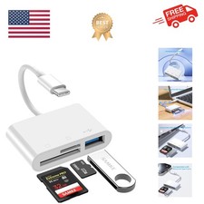 USB C SD/TF Card Reader Type-C Camera Adapter - 3 in 1 USB C to TF/SD/USB Dis...
