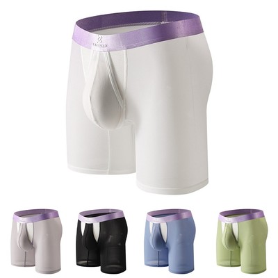 Bequeme Ice Silk Trunks für Herren mit atmungsaktivem Mesh und langen Beinen