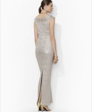 Lauren Ralph Lauren   Evening Gown Semi/ Or Formal Champagne Gold Dress
