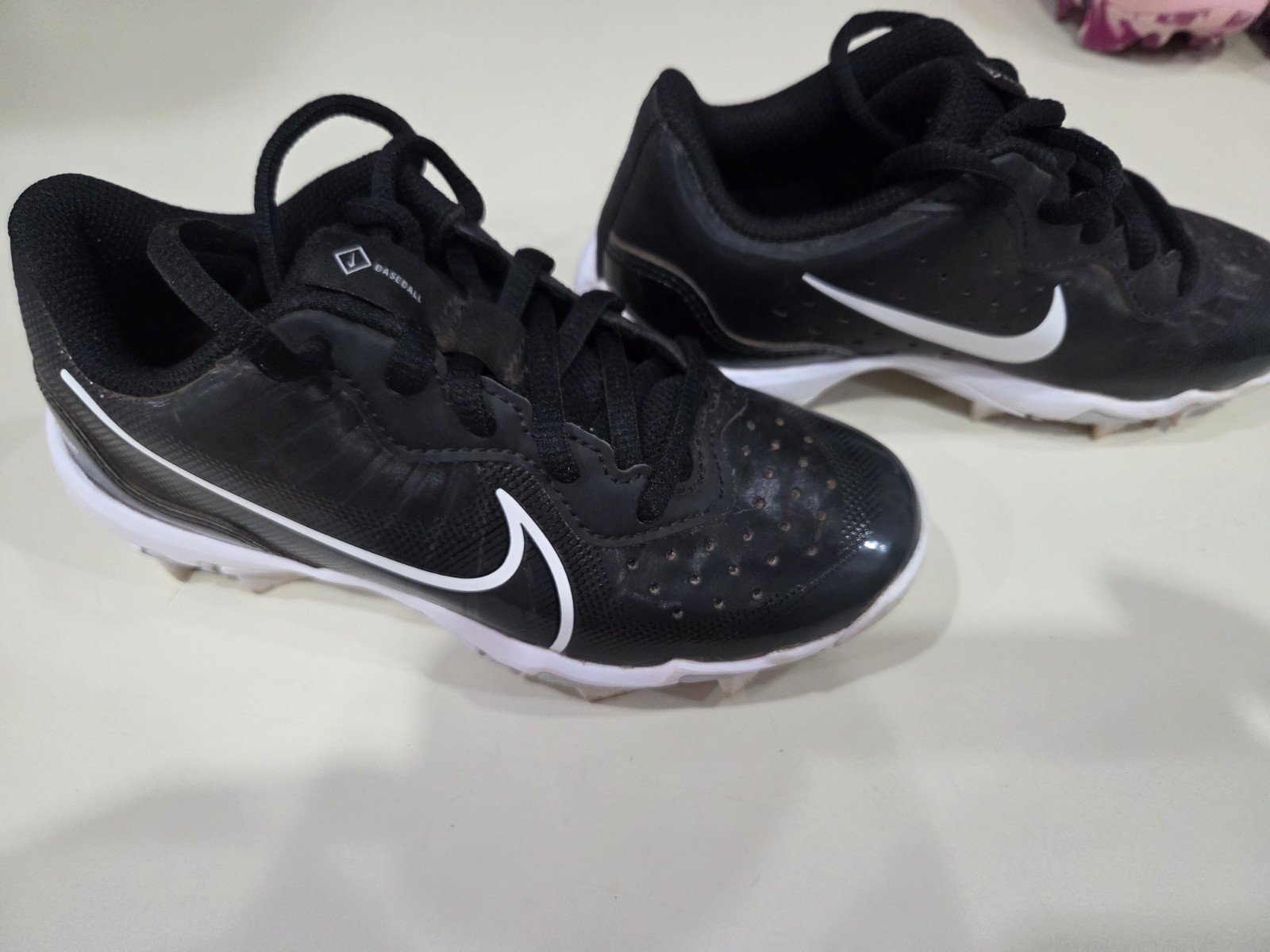 Nike Cleats Softball  Baseball Kids Size 13C Black Fastflex